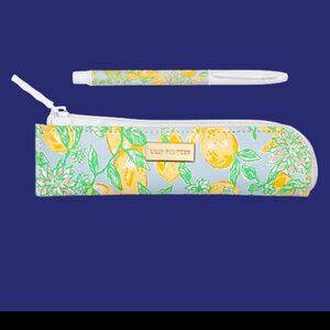 Lilly Pulitzer Make Lemonade Black Ink Pen Set with Pouch